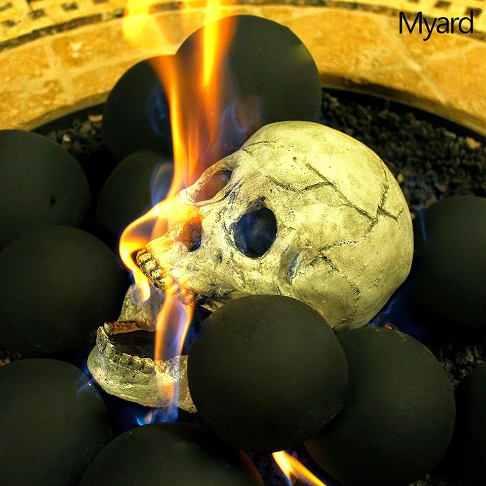 Skull Fireplace Logs